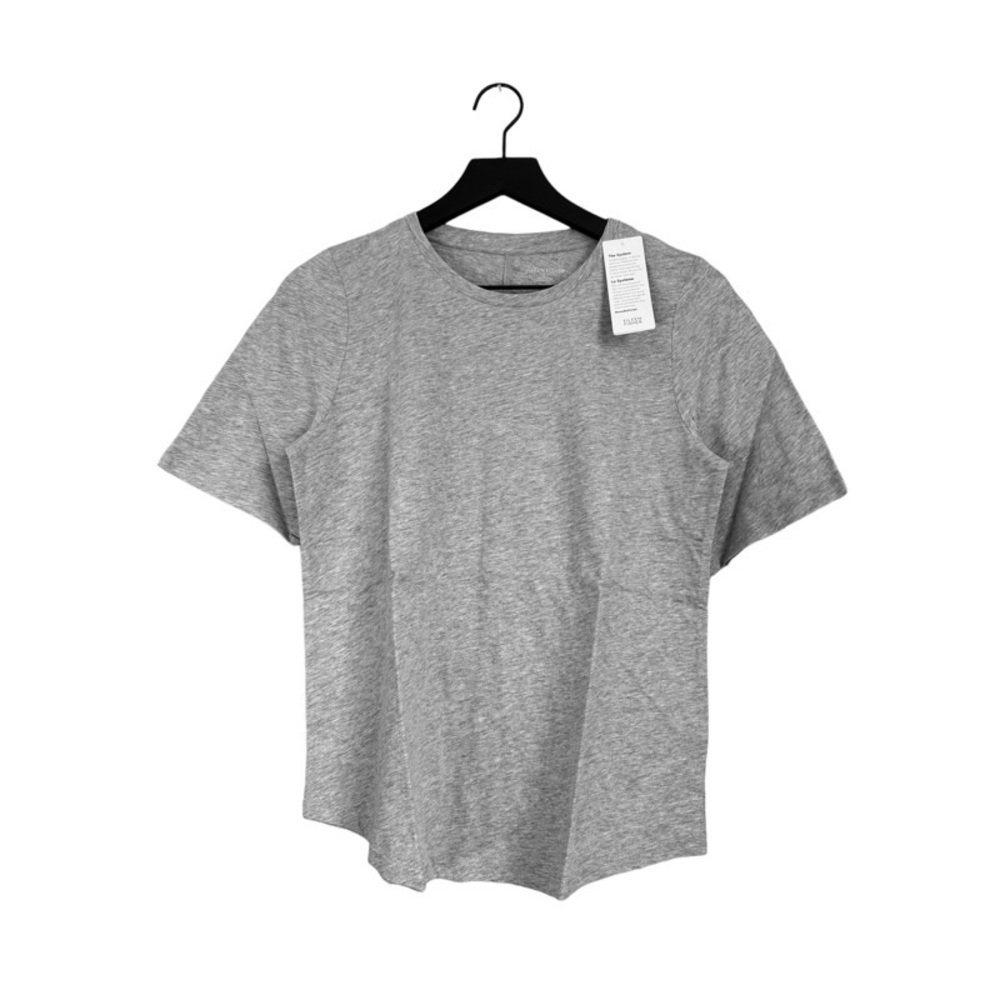 NEW EILEEN FISHER Elbow Sleeve Crewneck Tee in Graphite - Picture 2 of 2